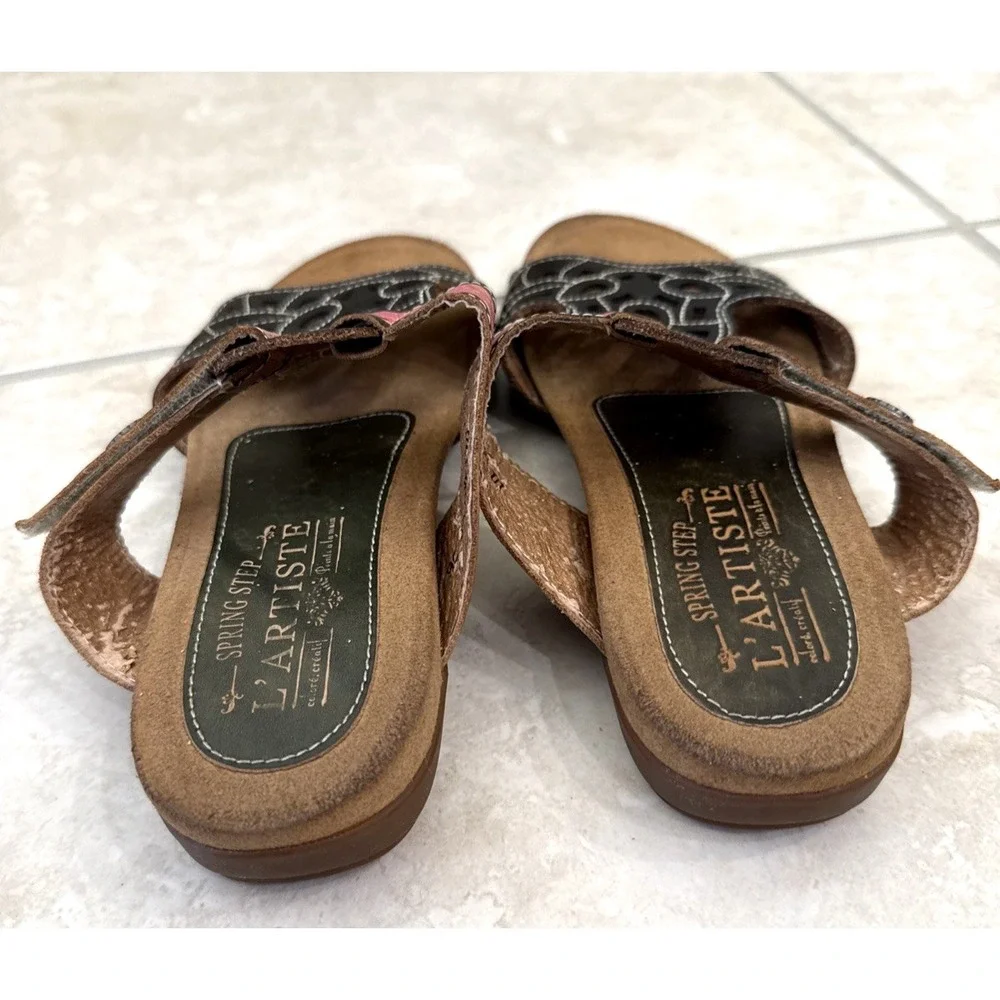 L'Artiste Sprin Step Olyana Sandals Slip On‎ Size 36 US 5.5/6 Boho Hippie